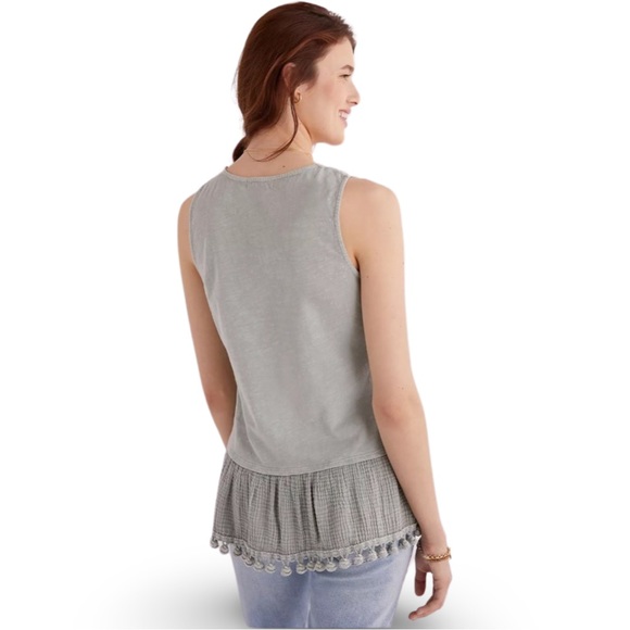 Anthropologie Eri + Ali Tasseled Peplum Tank - Picture 5 of 8